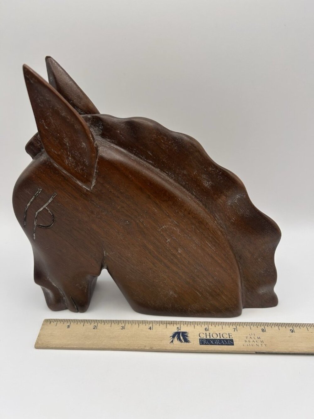 Wood Horse Head Sculpture Mid Century Modern Hand Carved Figurine MCM Rustic - Picture 6 of 14